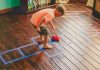 Rainy Day Activity: Playroom Floor Hopscotch