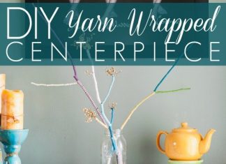 Diy Yarn Wrapped Centerpiece