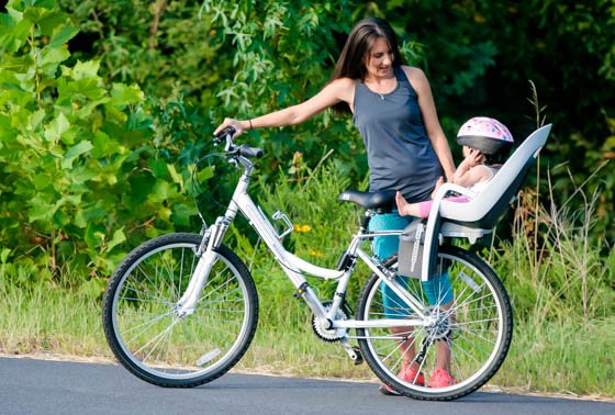 Bike with built store in child seat