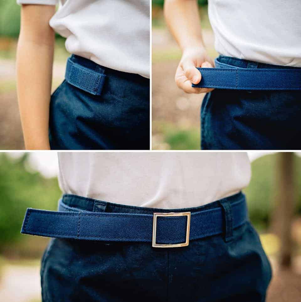 Myself Belts Classic Navy Detail Collage