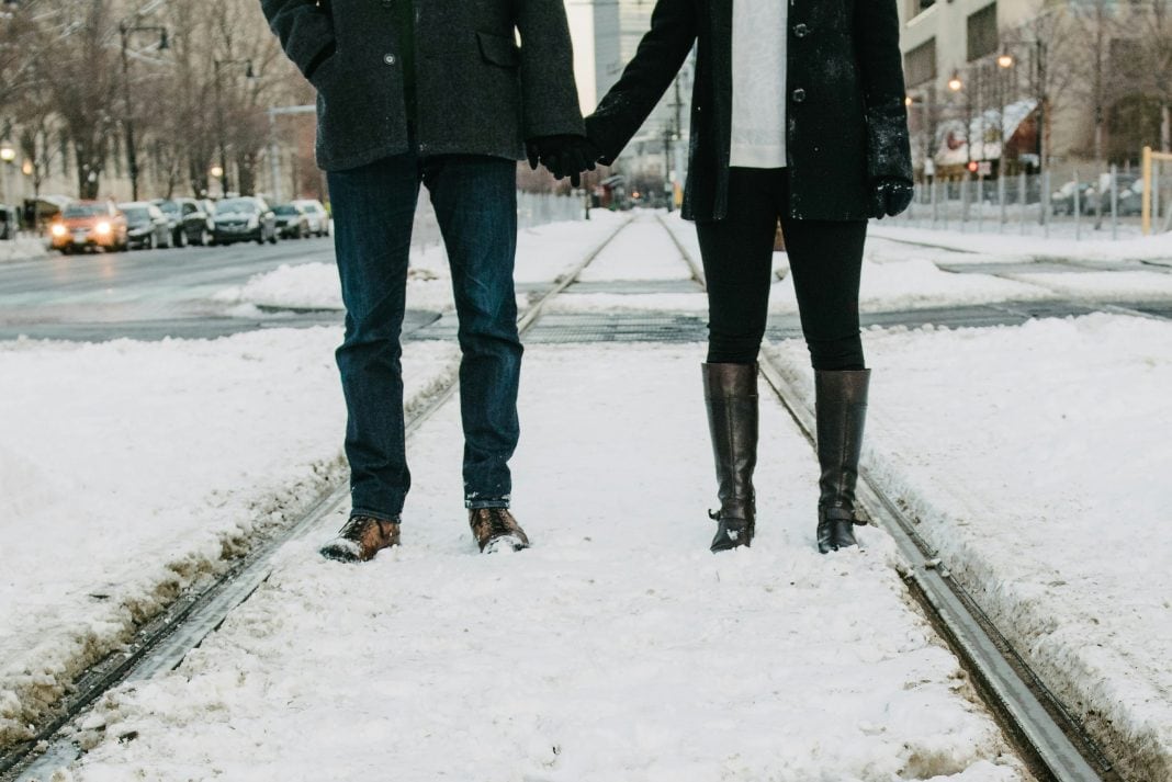 couple date snow
