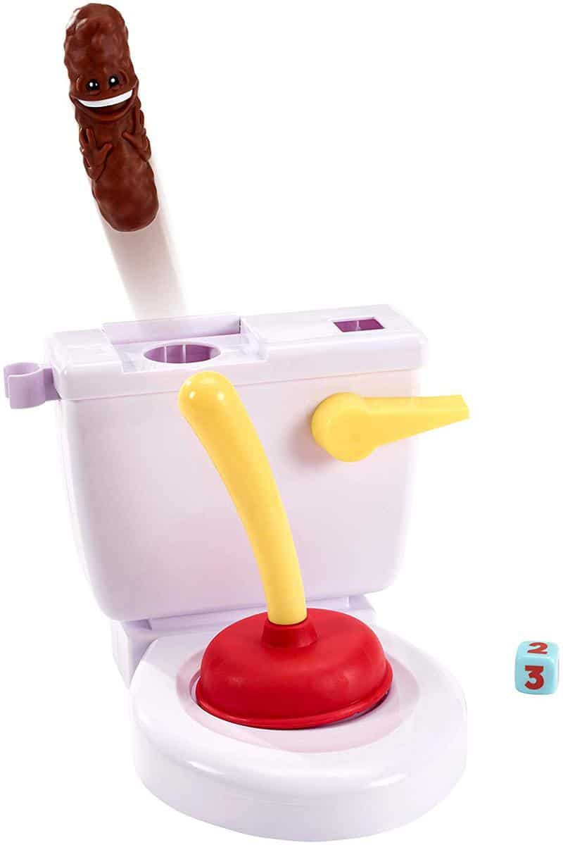 Creative Family Game Includes One Toilet,Two Launchers and 12 Soft Toy  Poops,Gift for Kids 4 5 6 7 8 Year Old