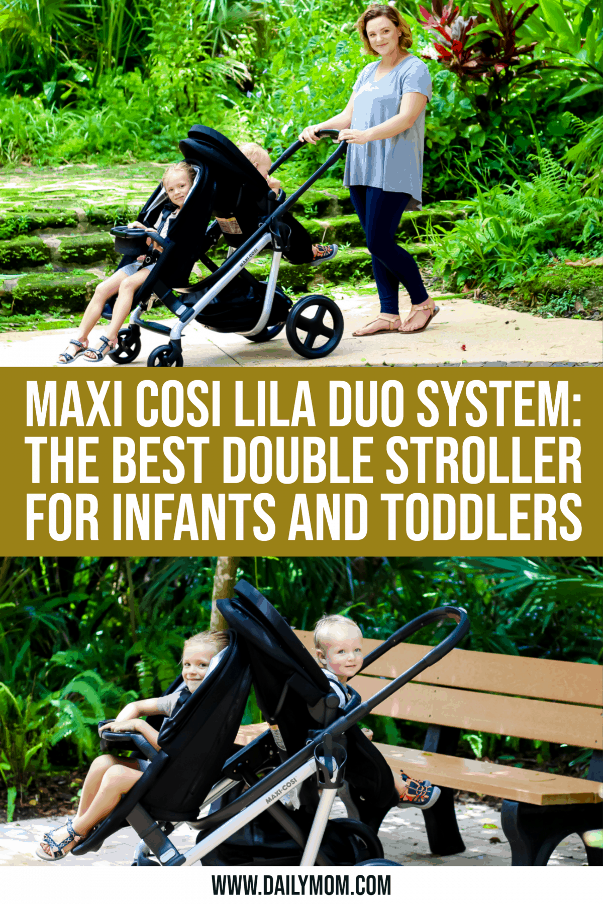 Daily Mom Parent Portal Double Stroller For Infant And Toddler Use