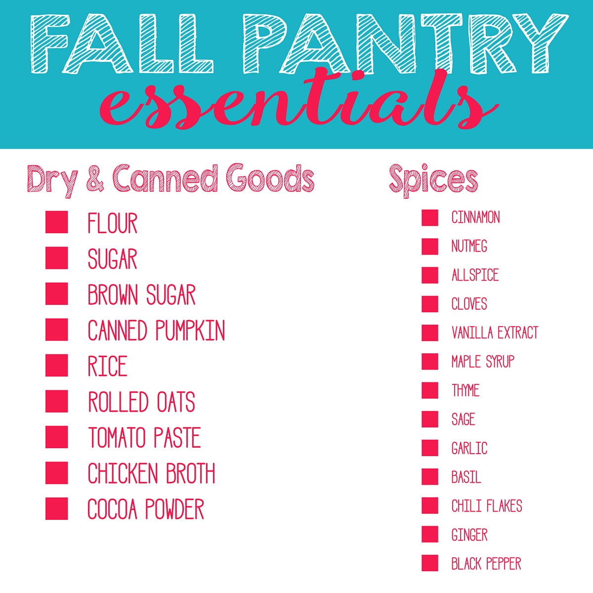 My (Long) List of Pantry Staples That I Always Keep Stocked + How To Use  Each