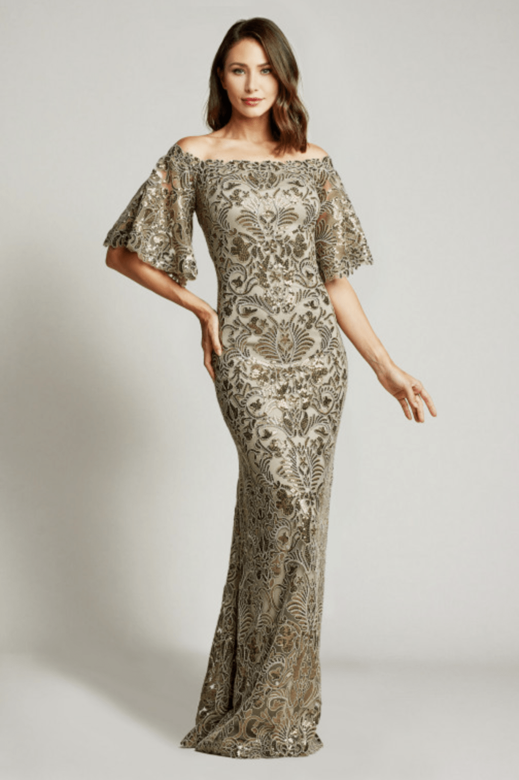 Off shoulder gown for mother cheap of the bride