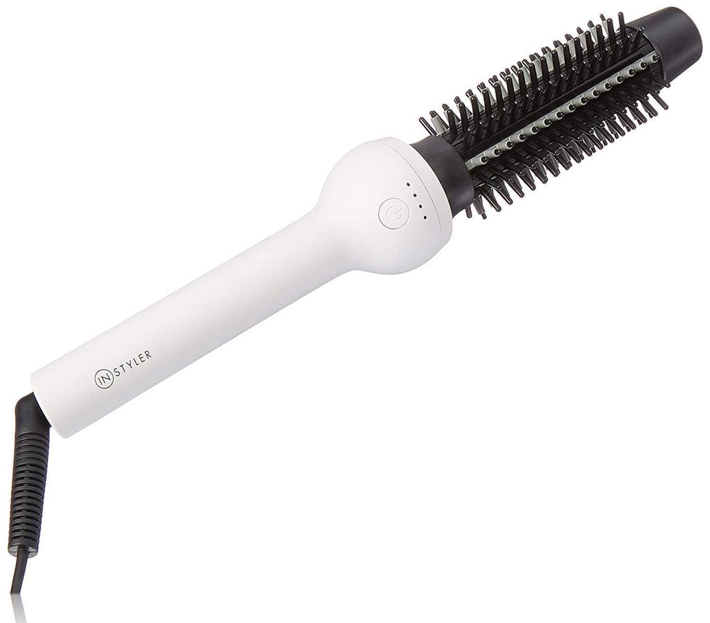  InStyler Freestyle Max 1” (White) 2-in-1 Styling Tool, Heated  Round Brush with Straightening Iron - Volumize, Straighten, Wave or Curl  All Hair Types with Cool Tip Ionic Bristles & 4