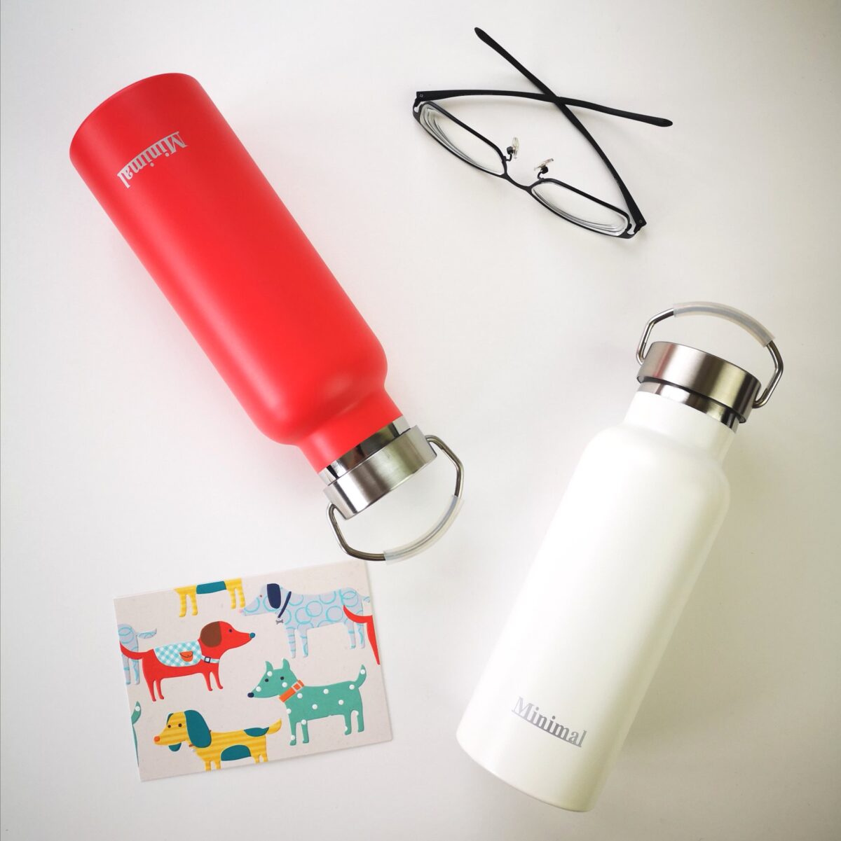 THERMAL TRAVEL BOTTLE 'ON THE GO' Guzzini, col. Transparent red