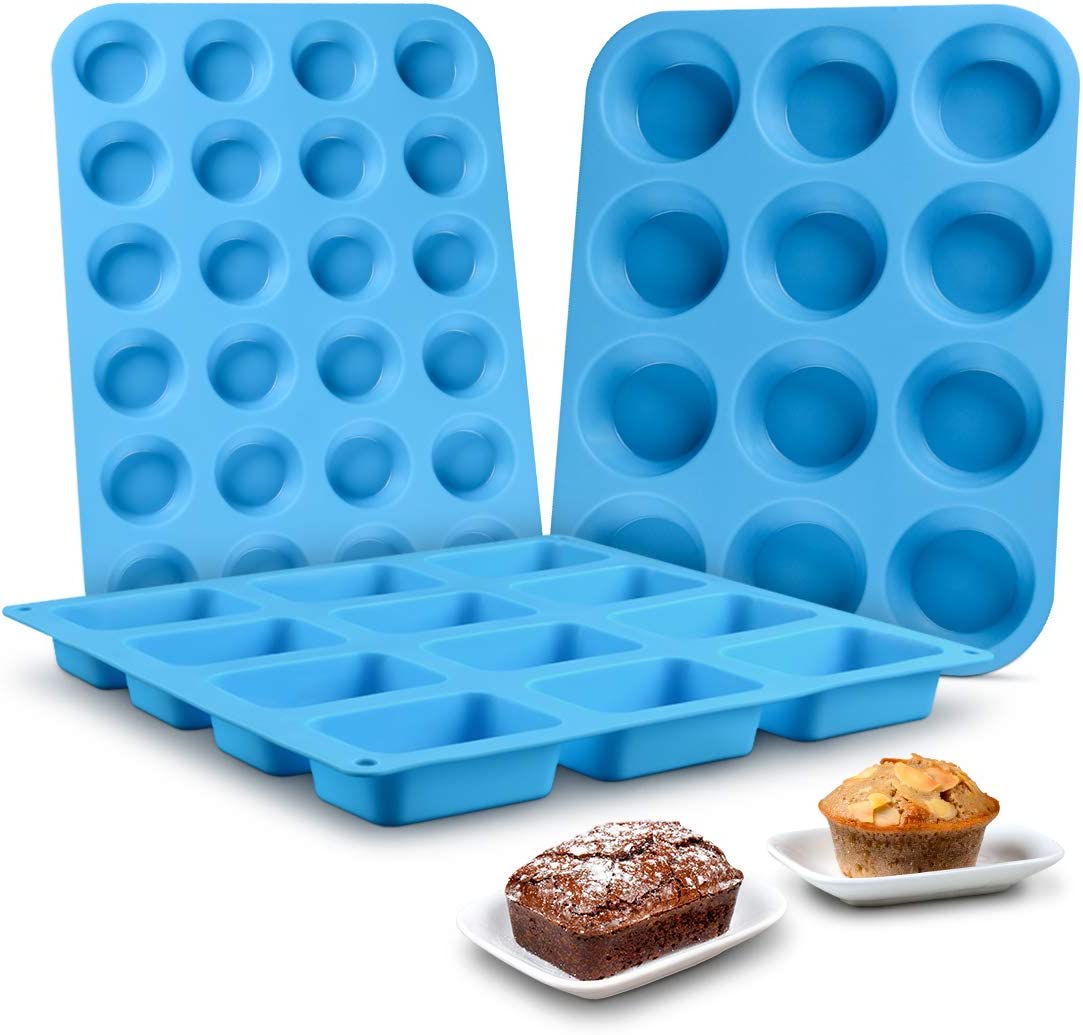 41 Pieces Silicone Baking Pan, Silicone Cake Molds, Baking Sheet, Donut  Pan, Silicone Muffin Pan with 36 Pack Silicone Baking Cups, Dishwasher Safe