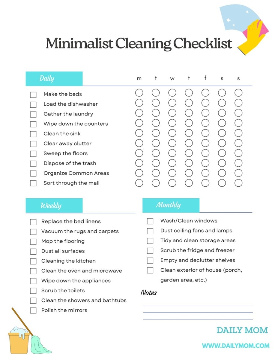 Creating A Simple And Realistic Cleaning Schedule For Home: A Daily, Weekly, And Monthly Routine With Free Printable Checklist For Moms 1 Daily Mom, Magazine For Families