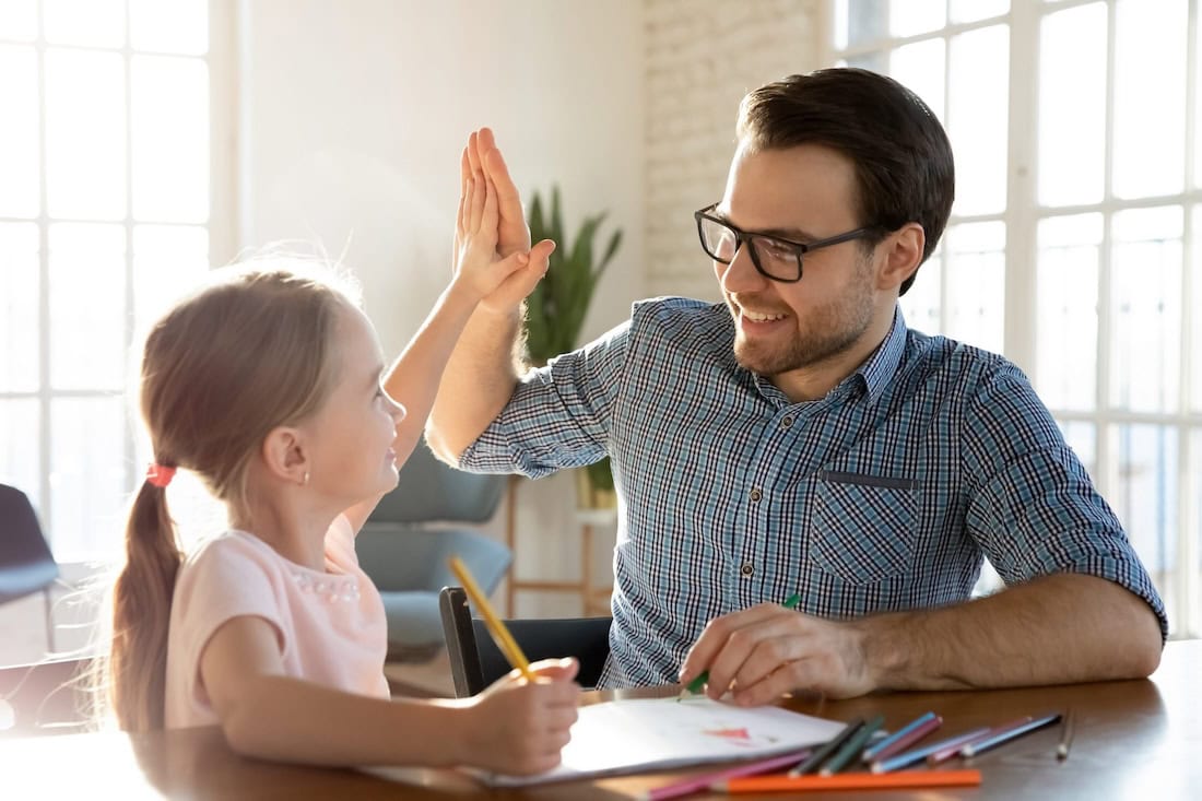 Parent Helping With Homework