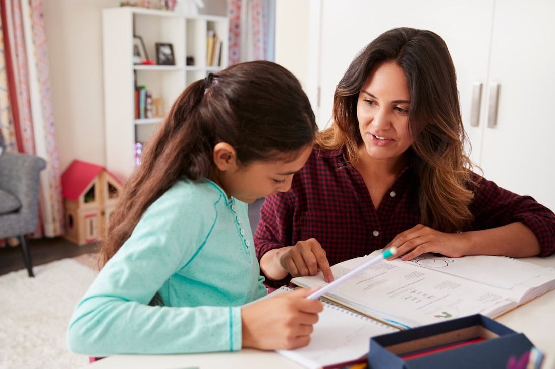 Parent Helping With Homework