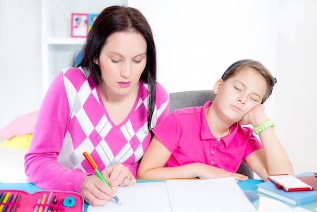 Parent Helping With Homework