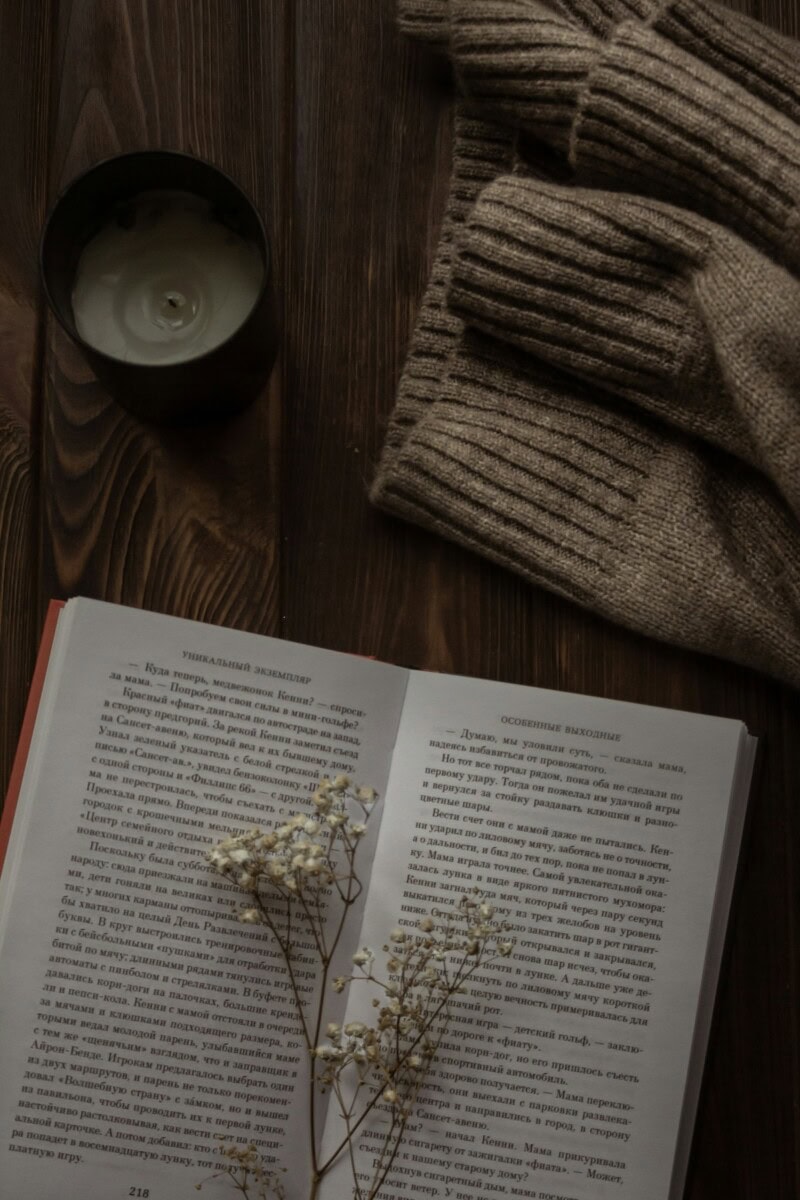 Poet Aesthetic Scene Of Sweater And Open Book